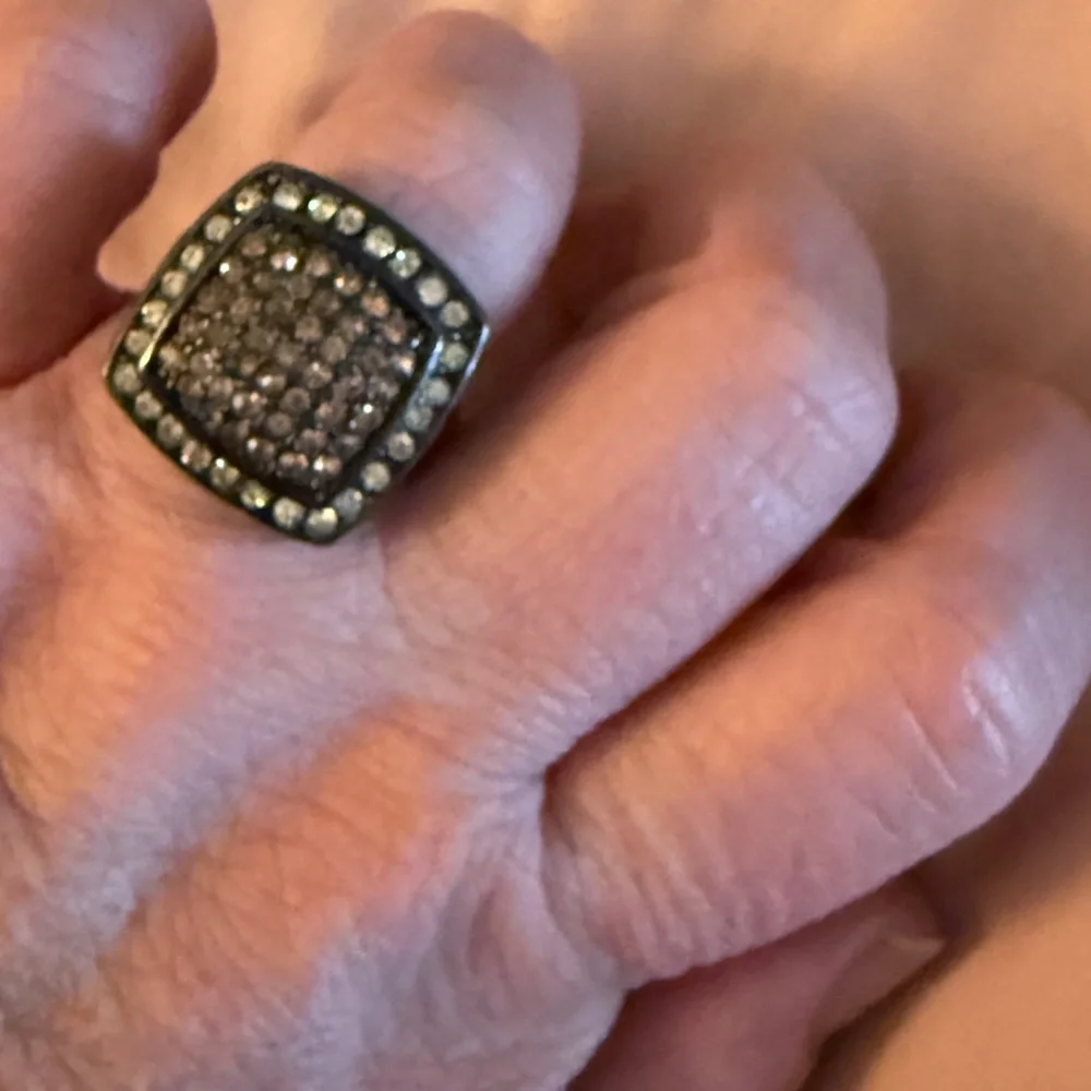 Chunky Black and Yellow Square Ring